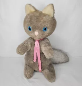 Vintage Eden graues Kätzchen Katze Plüschtier blaue Augen anthropomorphes Stofftier Spielzeug 12 Zoll - Bild 1 von 13