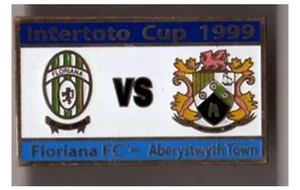 football soccer pin badge Floriana Malta - Aberystwyth Wales 1999 #8 - Picture 1 of 1