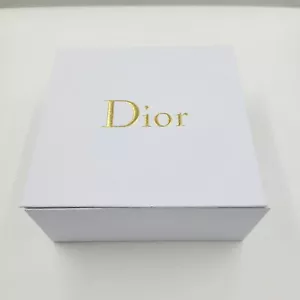 Dior Empty Box Purse Magnetic Foldable Box New 8.5”x8.5”x3.5” White & Gold - Picture 1 of 3