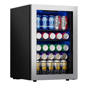 Ca'Lefort Beverage Cooler Refrigerator 80 Cans Mini Fridge Bar Freestanding - Picture 1 of 17
