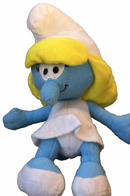 Smurfette The Smurfs Blue White Yellow Hair Girl Plush Stuffed Animal 9" Nanco - Image 1 of 4