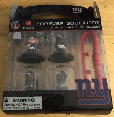 NFL Giants Football Forever Squisherz Lote Contiene 4 Llavero Jugadores 1 Pulsera Foto 1 de 2