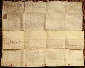 1772 Indenture Conveyance English Legal Document Manuscript Vellum Lease - Picture 1 of 13