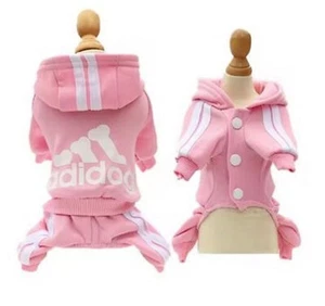 Dog Hoodie Jumpsuit Outfit - Pink LG - Cute Pet Clothes for Puppy and Small Dog - Picture 1 of 11