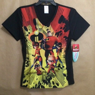 Cherokee Scrub Top S Tooniform Disney Incredibles VNeck TF627 ICII NWT Free Ship - Image 1 of 4