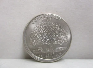 Error 1999-P US Connecticut State Quarter BU Coin Broadstruck Partial Collar - Picture 1 of 8