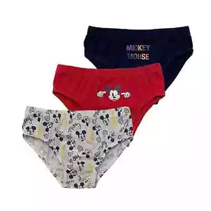 Slip 3 pezzi Disney Mickey Mouse bambino shorties mutandine cotone intimo 4092 - Foto 1 di 1