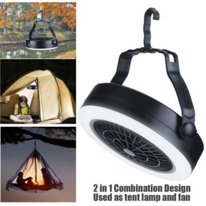 2 in 1 Camping Deckenventilator Licht hängen Zelt Lampe Laterne Outdoor 12 - Bild 1 von 12