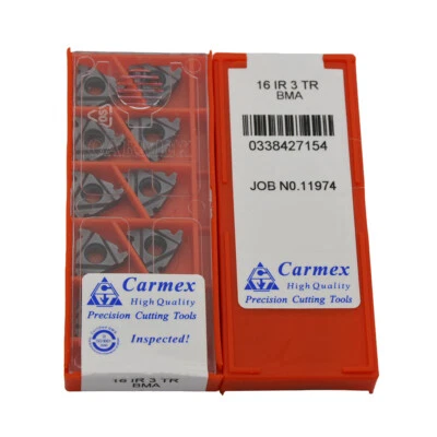 10pcs Carmex 16IR 3TR BMA High quality Threaded blade Carbide Inserts - Image 1 of 4