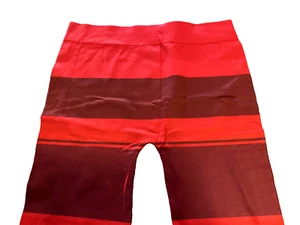 Leggings a rayas rojo/marrón, talla única cintura 24" - 36" entrepierna 24" - Imagen 1 de 6