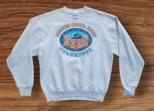 Vintage 1998 Super Bowl XXXII Volunteer grau Langarm Sweatshirt Erwachsene XL Broncos - Bild 1 von 7