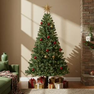 Weihnachtsbaum Künstlich 180cm 210cm Tannenbaum Christbaum Tanne Baum Schnee - Bild 1 von 9