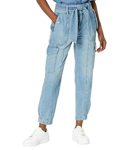 Pantalones cargo Ralph Lauren para mujer azul denim con bolsillos corbata, talla 16 - Imagen 1 de 5