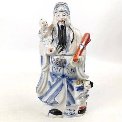 Fu Xing Chinese Good Luck Statue Vintage Porcelain Figure Large God Ornament - Image 1 of 4