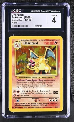 CGC 4 Charizard 1999 Base Set 4/102 Holo Pokemon Card - Image 1 of 2