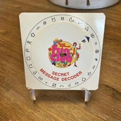 Vintage 1977 McDonaldland Fun Club Secret Message Decoder Toy Ronald McDonald - Image 1 of 3