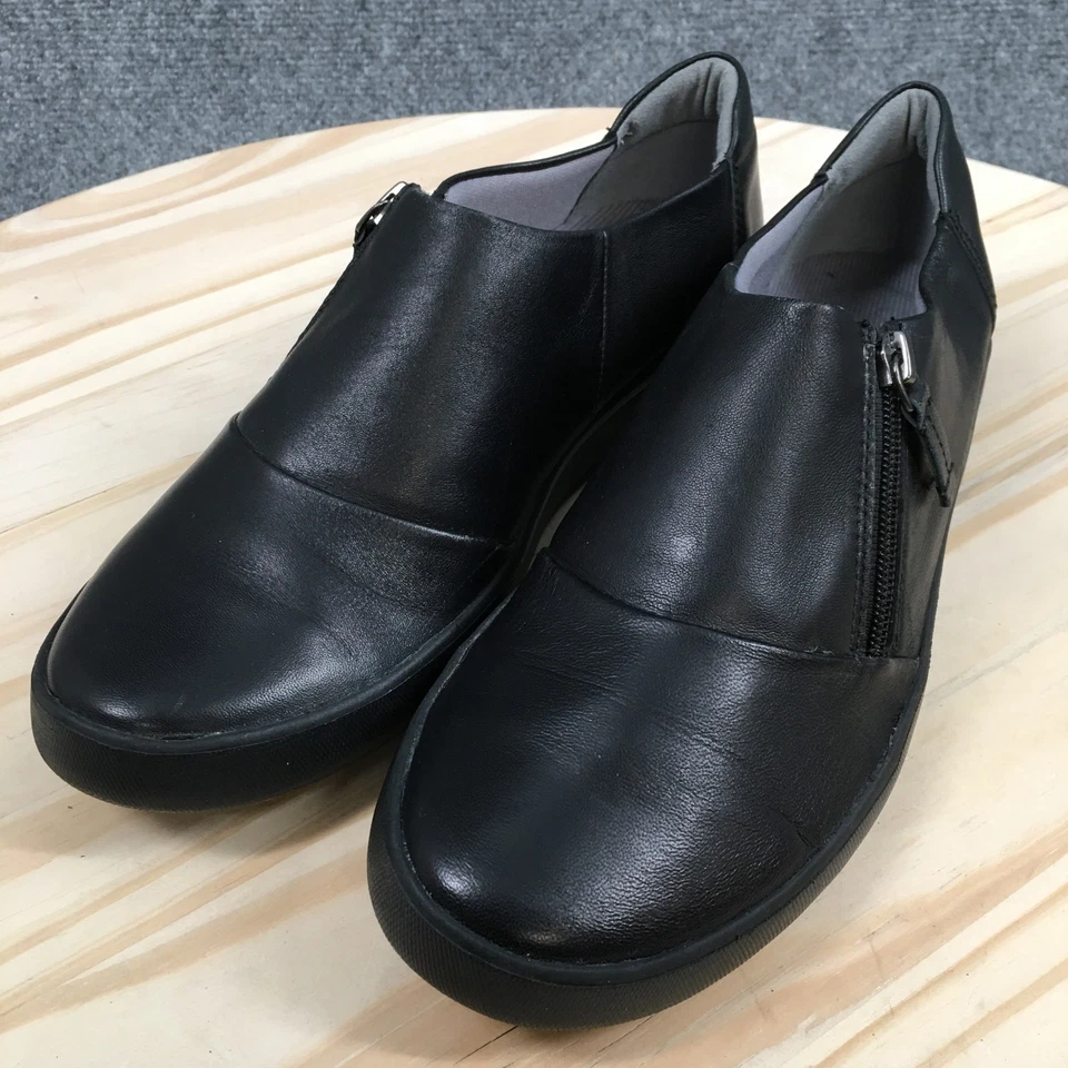 Clarks Zapatos Mujer 9 M Mocasines Cremalleras Cómodos Cuero Negro Informal Planos Foto 1 de 4