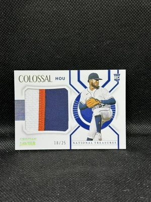2021 Panini National Treasures Cristian Javier Colossal Patch RC 18/25 - Image 1 of 2
