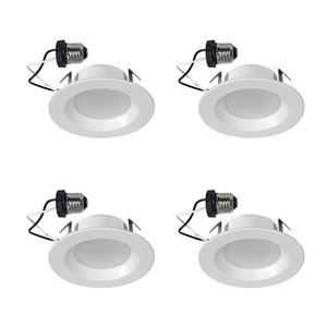 SYLVANIA 4” LED RECESSED LIGHTING DOWNLIGHT, 8W=50W, 550 LUMENS, WET - 4 PACK - Picture 1 of 5