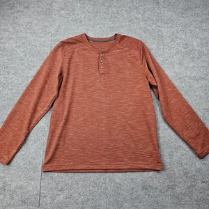 PrAna Henley Shirt Mens Large Rust Heather Ronnie II Outdoors Minimal Layering - Picture 1 of 7