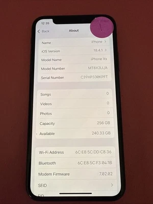 Apple iPhone XS Space Gray  256 GB AT&T / Cricket Very Good - Image 1 of 4