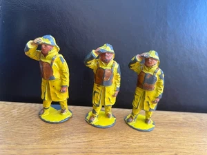 Johillco / John Hill & Company Vintage Lifeboatman Painted Lead Figure x 3 - Picture 1 of 14
