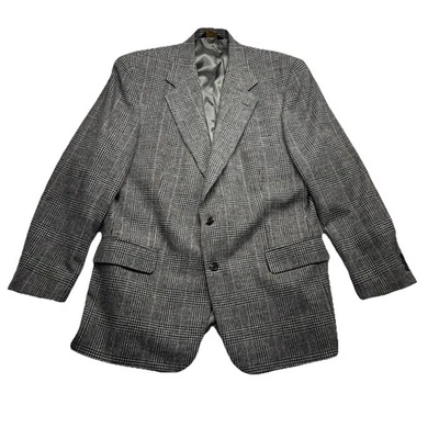 Abrigo Blazer Deportivo de Lana a Cuadros Brooks Brothers Gris Negro 43 Regular Academia De Colección Foto 1 de 4