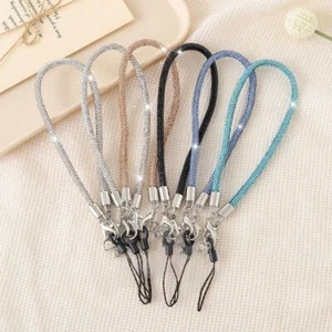 Bright Rhinestone Phone Lanyard Keychain Hanging Cord Phone Accessories - Photo 1 sur 22