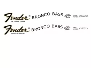 Fender Bronco Bass Guitar Decal Foil Waterslide Headstock Restoration Logo 7 - Picture 1 of 1