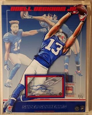 Odell Beckham Jr autógrafo inscrito 11x14 super lembranças jogador-usado Steiner - Imagem 1 de 4