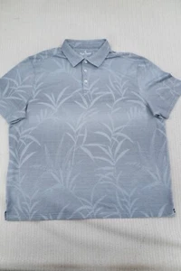 Nat Nast Shirt Mens 2XL XXL Gray Hawaiian Floral Print Short Sleeve Golf Polo - Picture 1 of 8