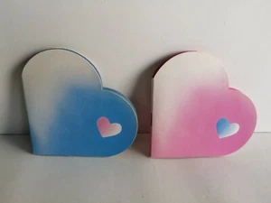 INTRIGUING PAIR HEART SHAPED NOTES BY KARTOS 80'S - Picture 1 of 8