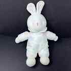 Carters Bunny Rabbit Rattle Plush Alphabet Fabric Body 10" White Cream VTG Lovey