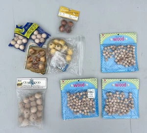 Craft Wood Necklace Beads Assortment 9 Packages - Picture 1 of 1