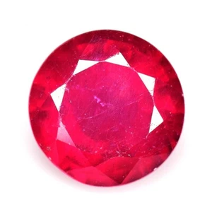 Pinkish Red Ruby 2.62 Cts 7 x 4 mm Round Cut Natural Loose Gemstone Africa - Picture 1 of 2