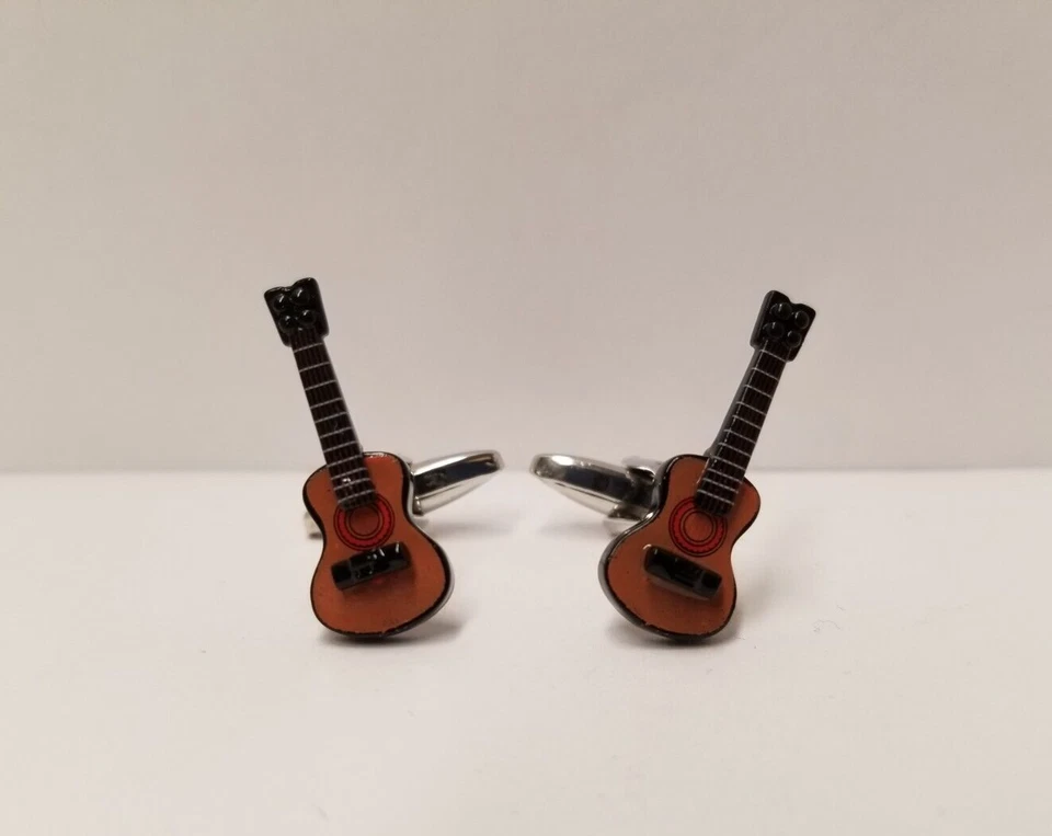 Gemelos de músico enchapados en rodio para guitarra acústica Zennor marrón/negro Foto 1 de 4