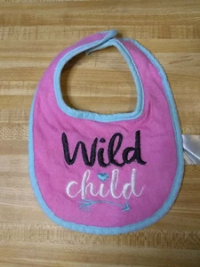 Babero vintage Le Bebe Favorite bebé niña ajustable mezcla de algodón rosa salvaje niño - Imagen 1 de 1