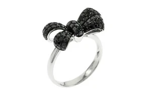Ring Schleife 750/- Weißgold mit schwarzen Diamanten WERT 3.000 € - 79884965 - Picture 1 of 1