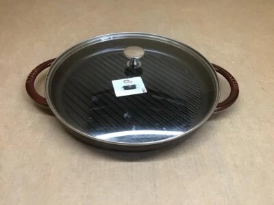 STAUB Cast Iron 12-inch Round Steam Grill - Grenadine - Image 1 of 4