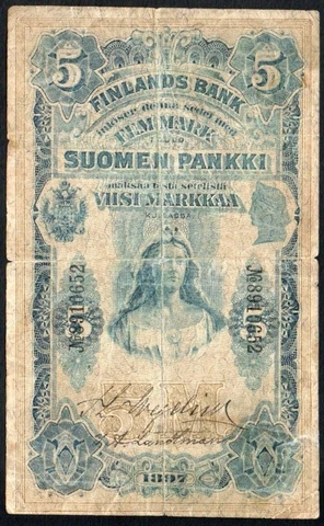 Finland 5 Markkaa 1897, P-2 Cover