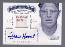 2012 National Treasures Frank Howard Auto Prime Jersey Tag #1/5 Washington