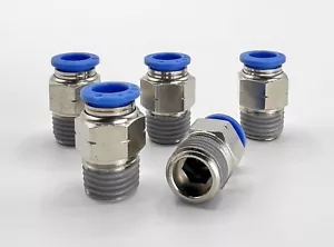 Tubo de 3/8"" OD-1/8"" NPT Push to Connect un toque bloqueo accesorio de aire, 5 piezas - Imagen 1 de 2