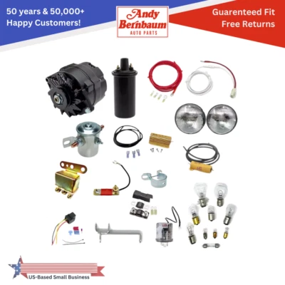 For 1953 Plymouth 6 Volt To 12 Volt  5/8" Pulley Electrical Conversion Kit - Image 1 of 4