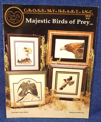 Vintage Majestic Birds of Prey Cross my Heart CSB-63 Eagle Cross Stitch Booklet - Image 1 of 2