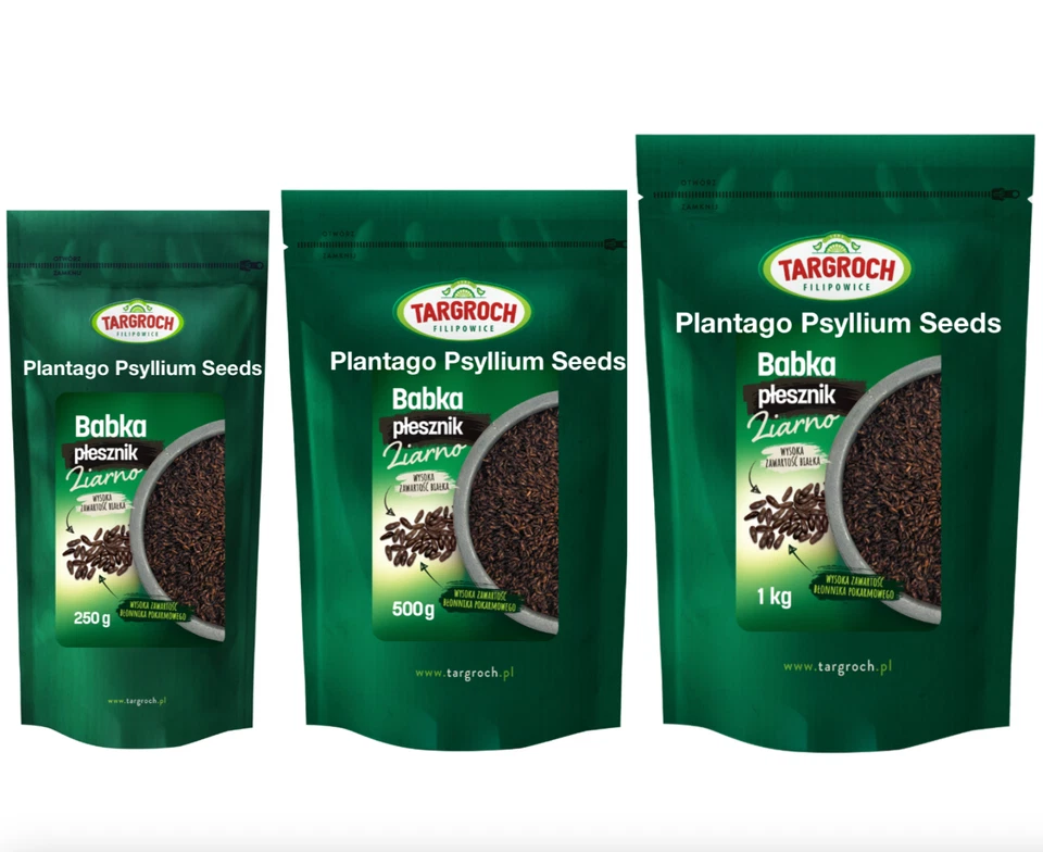 Plantago Psyllium Seeds Fiber Detox 250/500/1000g Babka Plesznik Ziarno Targroch