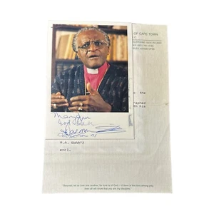 Desmond Tutu (d. 2021) Signed Autograph 4.5x6" Photo w/ 1991 Letter & Envelope! - Picture 1 of 6