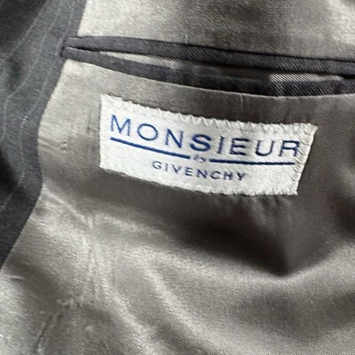 Monsieur Givenchy Men’s 100% Worsted Wool Pinstripe Men’s Jacket Size 46R - Image 1 of 4