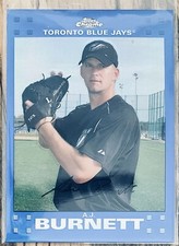 2007 Topps Chrome Blue Refractor AJ Burnett #123 | Toronto Blue Jays