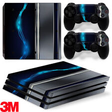 PS4 Pro Playstation 4 Skin Skin Sticker Blue Silver Metal Diseño personalizado