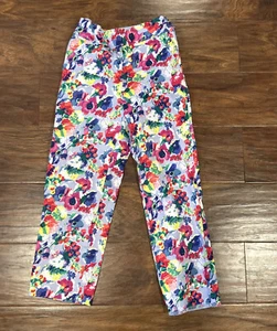 Janie & Jack Girls Floral Spring Pants Size 6 Pink Blue Flowers Summer - Picture 1 of 6